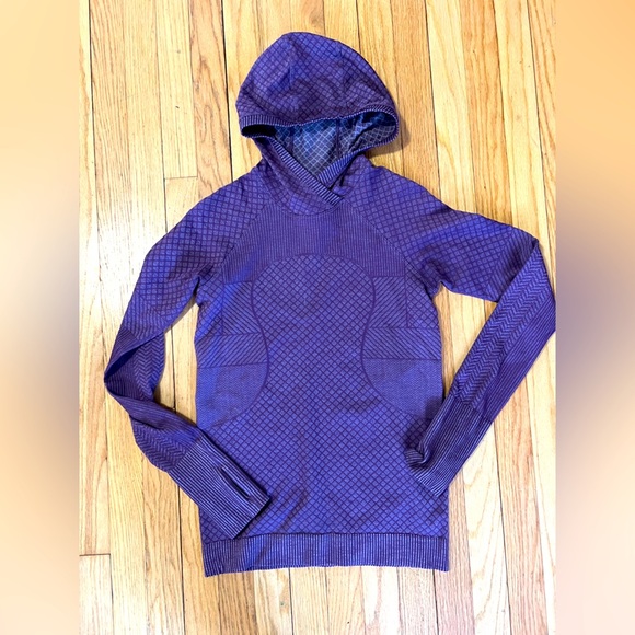 Lululemon Rest Less Hoodie Patchwork Galactic Grape Silver Lilac Size 8 - Picture 1 of 6